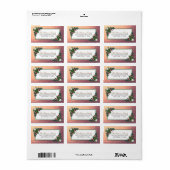 Rose Gold Floral Christmas Address Labels Adressaufkleber (Vorne)