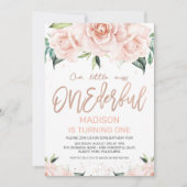 Rose Gold Floral Einladung zum Geburtstag (Vorderseite)