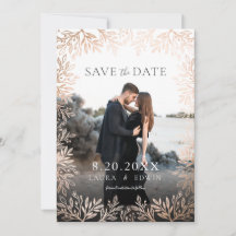 Rose Gold Floral Elegante Hochzeit Save the Date