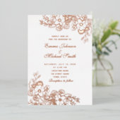 Rose Gold Floral Foil Einladung (Stehend vorne)
