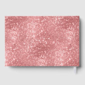 Rose Gold Floral & Foto Quinceñera Personalisiert Gästebuch (Rückseite)