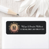 Rose Gold Floral Gold Glitzer Ombre Adresse (Insitu)