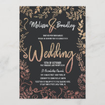 Rose Gold Floral Gold Glitzer Ombre Wedding