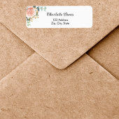Rose gold floral greenery return address 
