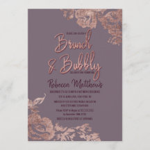 Rose Gold Floral Lila Maul Brunch und Bubble