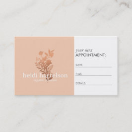 Rose Gold Floral Logo auf Peach Termin