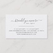 Rose Gold Floral Logo Hair Stylist | elegant Visitenkarte (Rückseite)