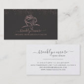 Rose Gold Floral Logo Visitenkarte (Vorne/Hinten)