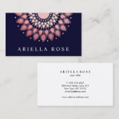 Rose Gold Floral Lotus Mandala 2 Visitenkarte (Vorne/Hinten)