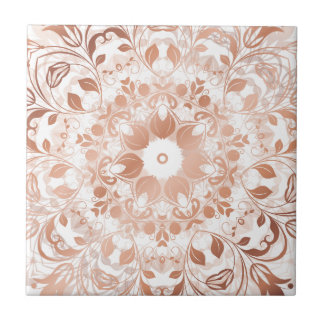 Rose Gold Floral Mandala Fliese