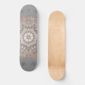 Rose Gold Floral Mandala Girly Skateboard (Vorderseite)