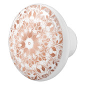 Rose Gold Floral Mandala Keramikknauf (Rechts)