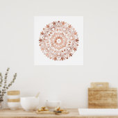 Rose Gold Floral Mandala Poster (Küche)