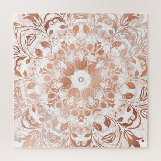 Rose Gold Floral Mandala Puzzle (Vertikal)