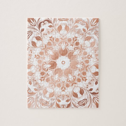 Rose Gold Floral Mandala Puzzle (Vertikal)