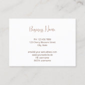 Rose Gold Floral Mandala Visitenkarte (Rückseite)