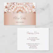 Rose Gold Floral  Mandala Visitenkarte (Vorne/Hinten)