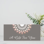 Rose Gold Floral Mandala Wellness-Center Geschenkg (Stehend Vorderseite)