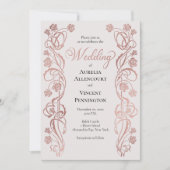 Rose Gold Floral Messe Hochzeit Einladung (Vorderseite)