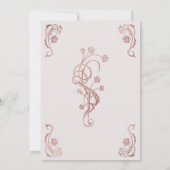 Rose Gold Floral Messe Hochzeit Einladung (Rückseite)