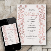 Rose Gold Floral Messe Hochzeit Einladung