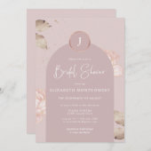Rose Gold Floral | Modernes Arch-Brautparty Einladung (Vorne/Hinten)