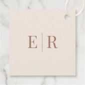 Rose Gold Floral Monogram Wedding Begrüßungsgesche Geschenkanhänger (Rückseite)