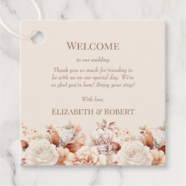 Rose Gold Floral Monogram Wedding Begrüßungsgesche Geschenkanhänger