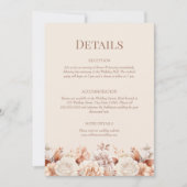 Rose Gold Floral Monogramm Details Umschließungska Einladung (Vorderseite)