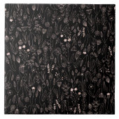 Rose Gold Floral Muster Fliese (Vorderseite)