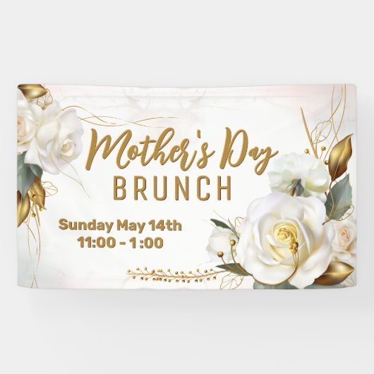 Rose Gold Floral | Muttertagsbrunch Banner (Horizontal)