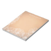 Rose Gold Floral Name Notizblock (Rotiert)