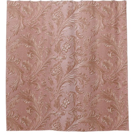 Rose-Gold Floral pattern Duschvorhang (Vorderseite)