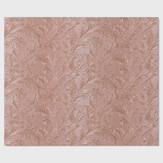 Rose-Gold Floral pattern Geschenkpapier (Flach)