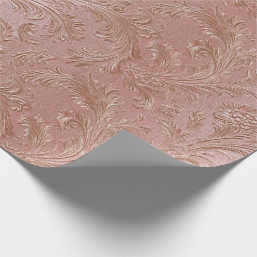 Rose-Gold Floral pattern Geschenkpapier (Ecke)