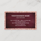 Rose Gold Floral Pink Macaron Konditorei Koch Bäck Visitenkarte (Rückseite)