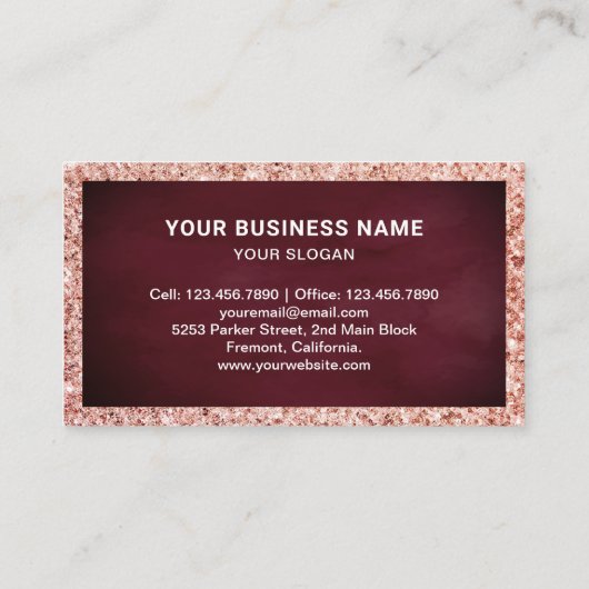 Rose Gold Floral Pink Macaron Konditorei Koch Bäck Visitenkarte (Rückseite)