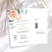 Rose Gold floral QR Code UAWG Luxus Hochzeit Einladung