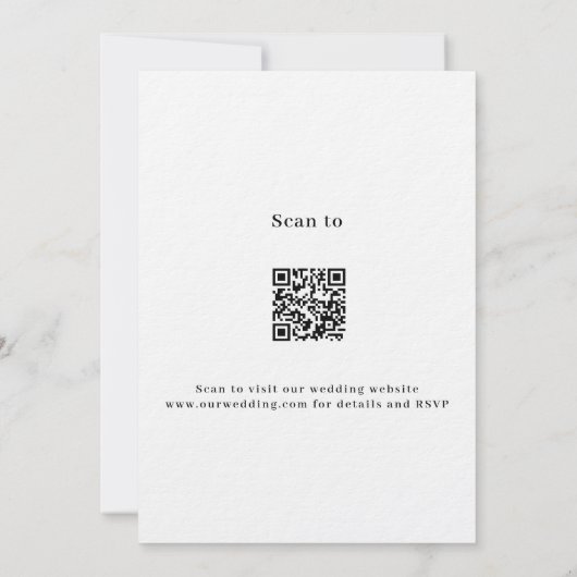 Rose Gold floral QR Code UAWG Luxus Hochzeit Einladung (Rückseite)