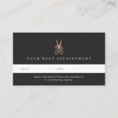 Rose Gold Floral Scheren | Friseursalon Terminkarte (Vorderseite)