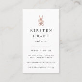 Rose Gold Floral Scheren Logo Haarstylle Visitenkarte (Rückseite)