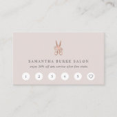 Rose Gold Floral Scissors Logo | Salon Treuekarte (Vorderseite)