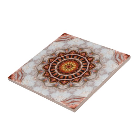 Rose Gold Floral Star Geometric Muster Tile Fliese (Seite)