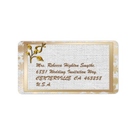 Rose Gold Floral und Linen Hochzeit Adressaufkleber