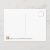 Rose Gold Floral und Linen Hochzeit Ankündigungspostkarte (Rückseite)