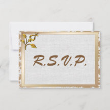 Rose Gold Floral und Linen Wedding RSVP