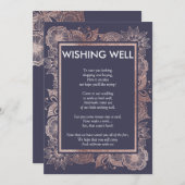 Rose Gold Floral und Navy Blue wünschenswert gut Einladung (Vorne/Hinten)