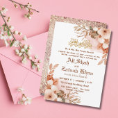 Rose Gold Floral Walima Islamische Hochzeit Einladung