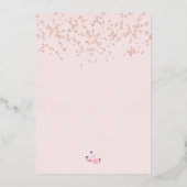 Rose Gold floral watercolor pink baby shower Folieneinladung (Rückseite)