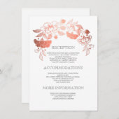 Rose Gold Floral Wedding Details - Informationen Begleitkarte (Vorne/Hinten)